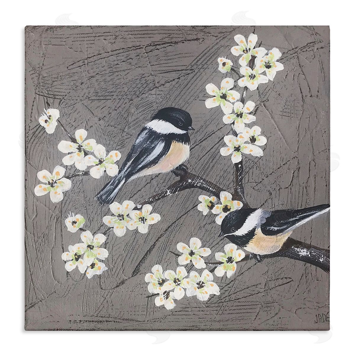 Birds and Apple Blossoms Canvas Wall Art, Home Decor by Jade Reynolds