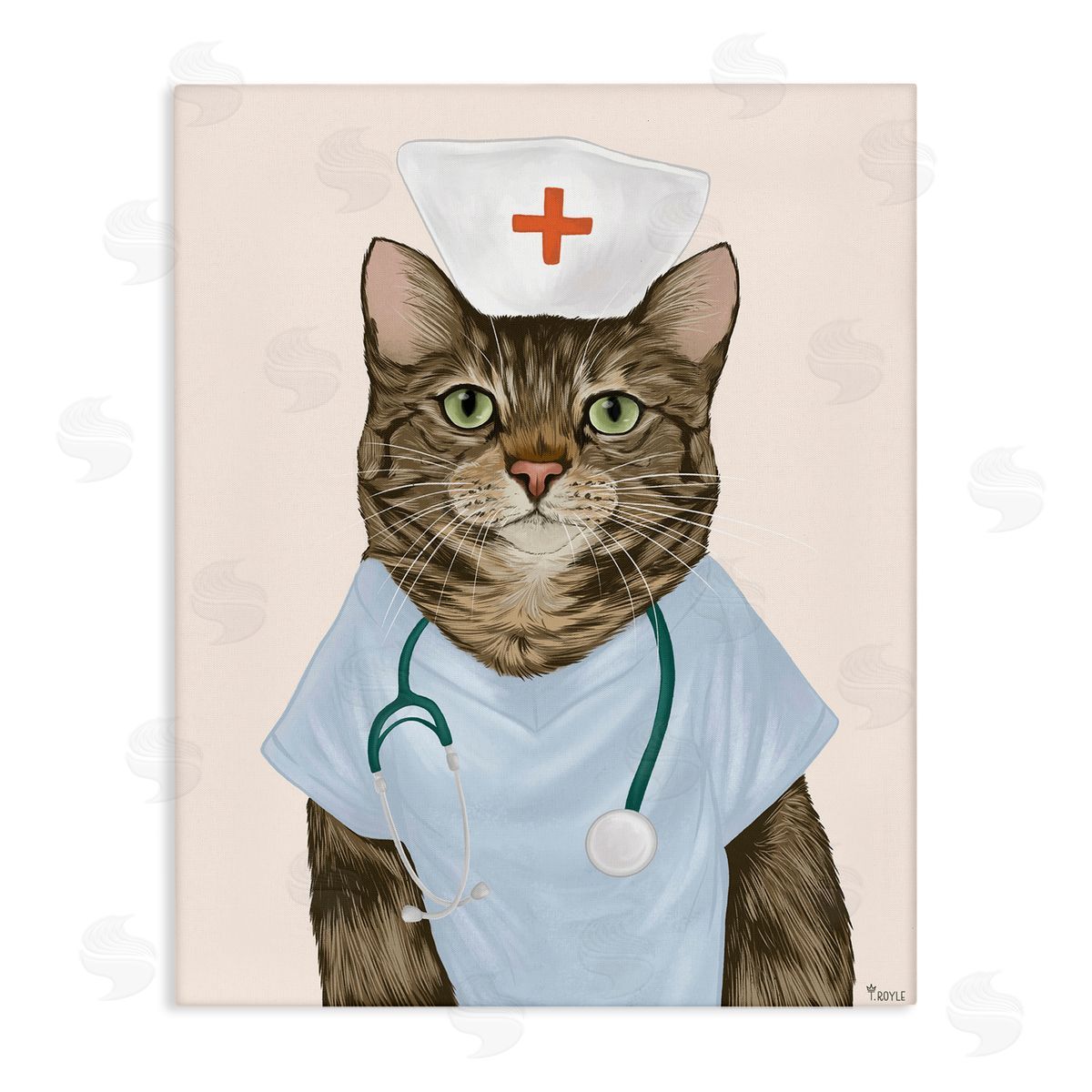 Nurse Doctor Cat Canvas Wall Art, Home Decor by Tara Royle