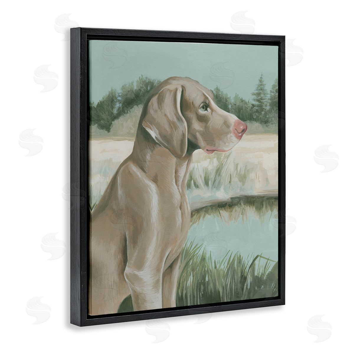 Labrador Lake Landscape Black Floating Frame Canvas Wall Art, Home Decor by Grace Popp