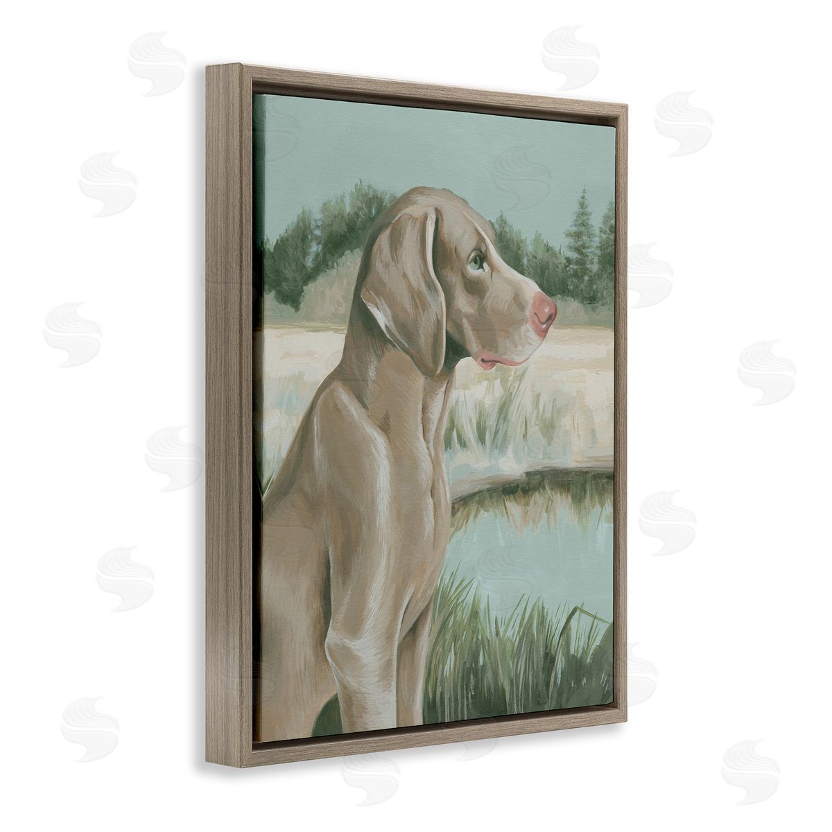 Labrador Lake Landscape Brown Floating Frame Canvas Wall Art, Home Decor by Grace Popp