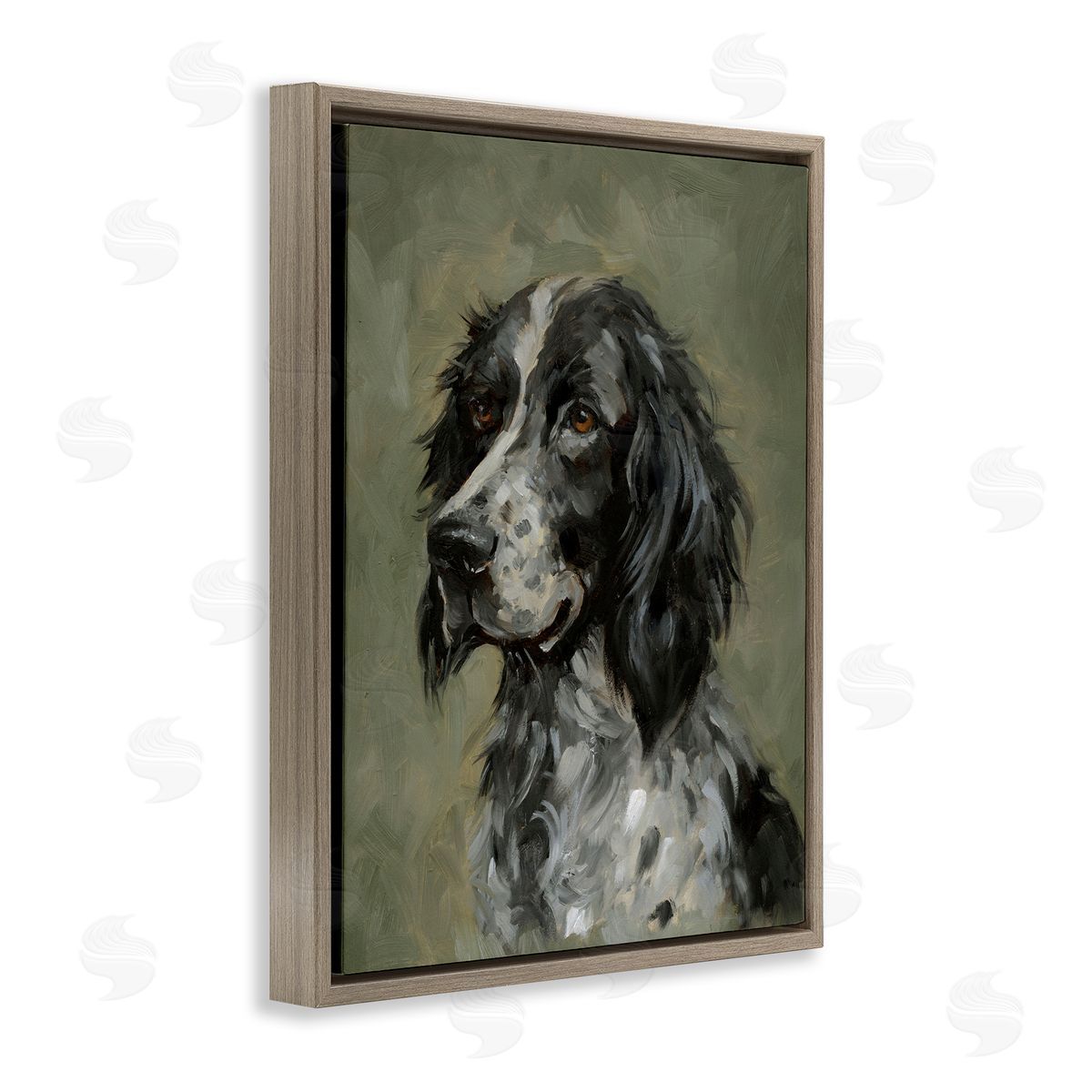 Cocker Spaniel Portrait Brown Floating Frame Canvas Wall Art, Home Decor by Victoria Barnes