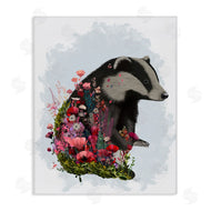 Fab Funky | Badger with Garden Blooms