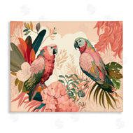 Fab Funky | Pink Parrots and Leaves