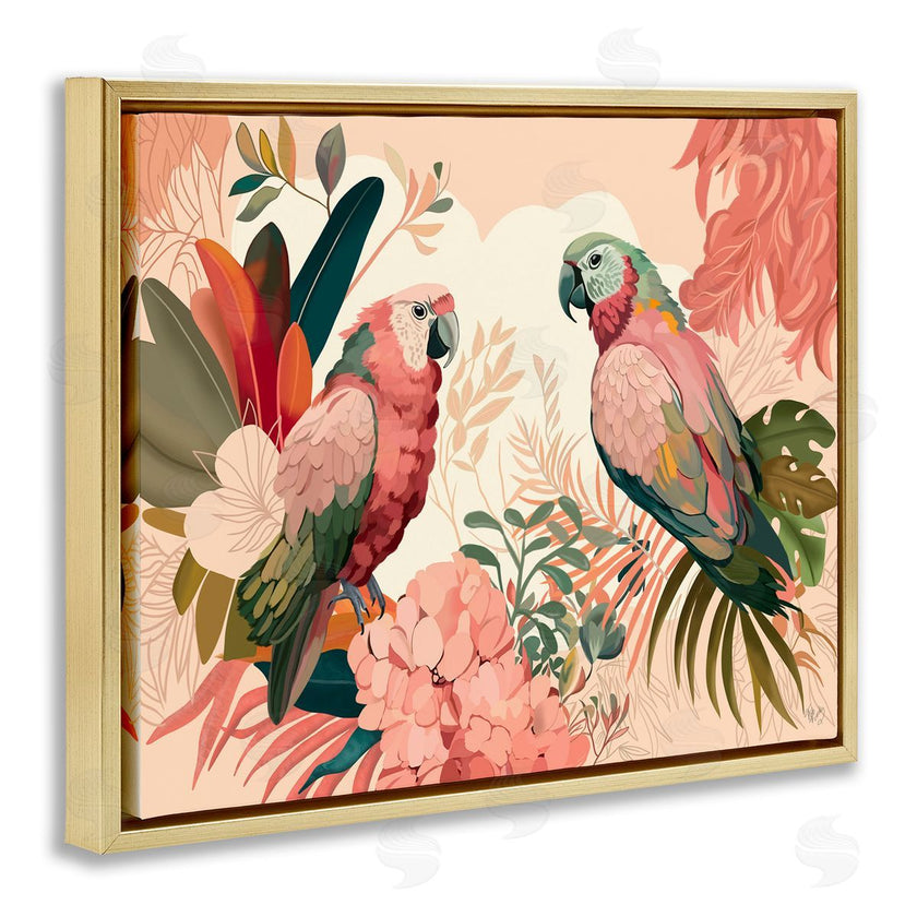 Fab Funky | Pink Parrots and Leaves