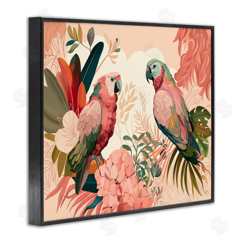 Fab Funky | Pink Parrots and Leaves
