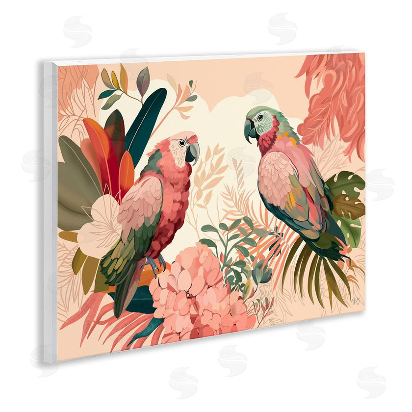 Fab Funky | Pink Parrots and Leaves