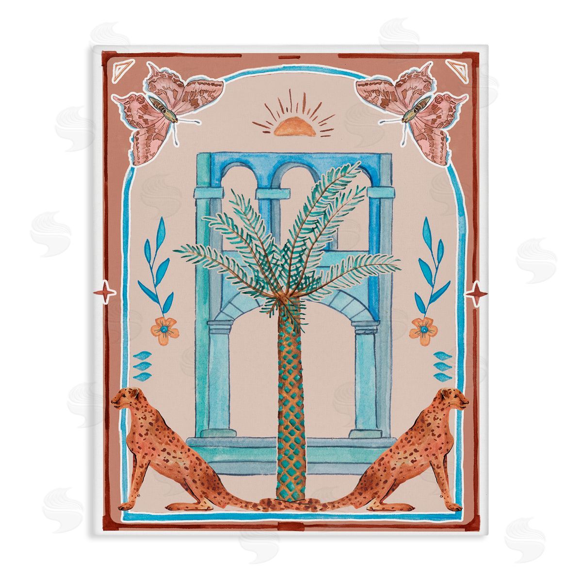 Traditional Tropics Architecture Canvas Wall Art, Home Decor by Melissa Wang