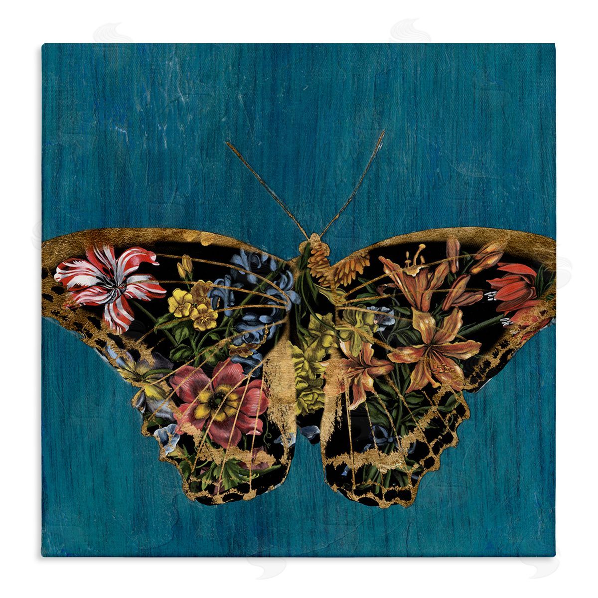 Butterfly with Floral Wings Canvas Wall Art, Home Decor by Naomi McCavitt