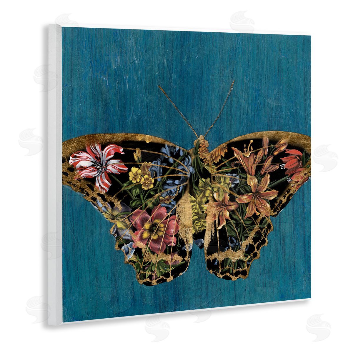 Butterfly with Floral Wings Wood Plaque Wall Art, Home Decor by Naomi McCavitt