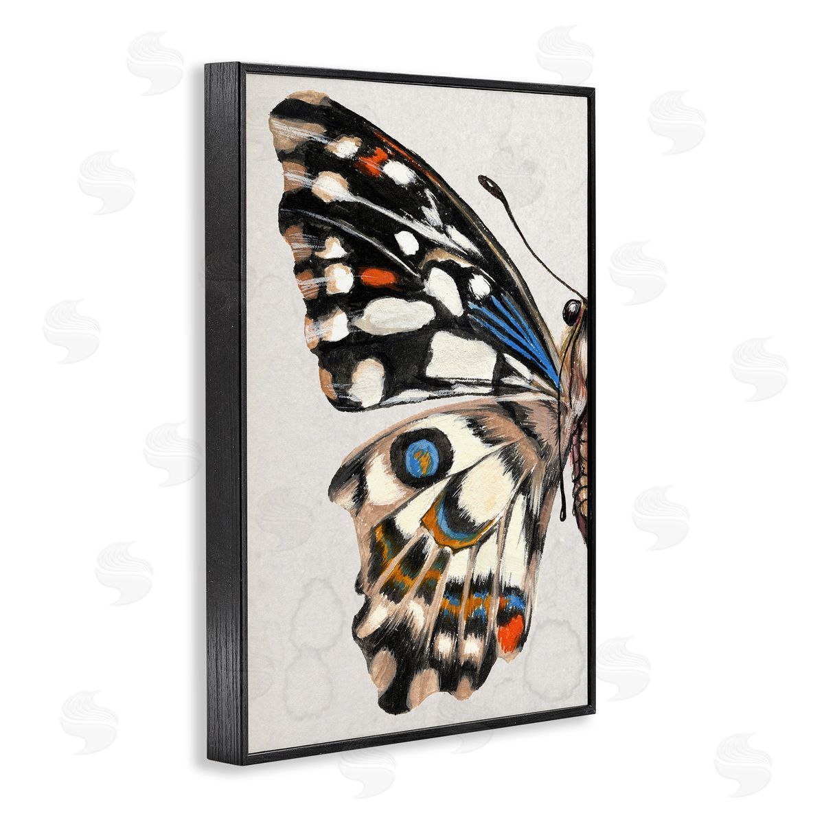 Spotted Butterfly Wing Black Frame Print Wall Art, Home Decor by Melissa Wang
