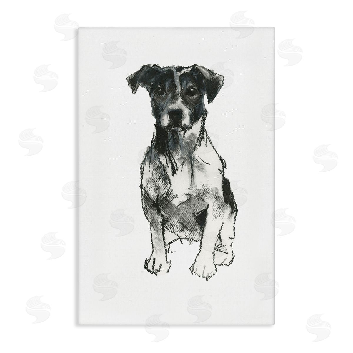 Minimal Dog Drawing Canvas Wall Art, Home Decor by Cartissi