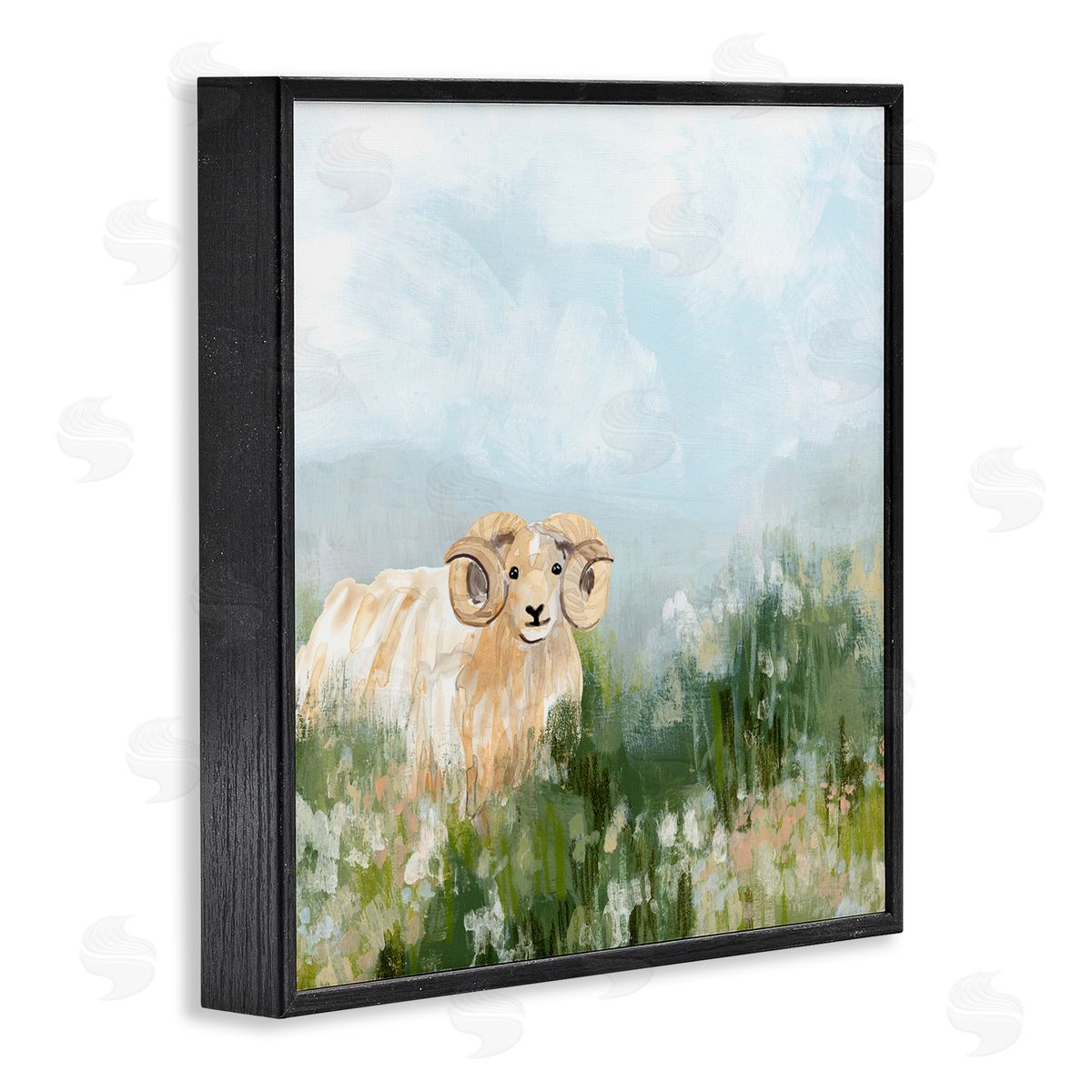 Traditional Country Goat Black Frame Print Wall Art, Home Decor by June Erica Vess
