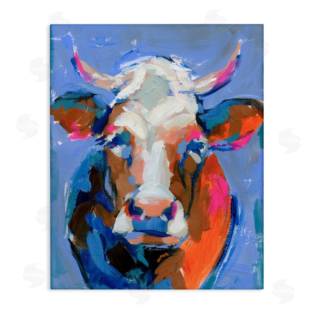 Bold Paint Strokes Cow Canvas Wall Art, Home Decor by Victoria Barnes
