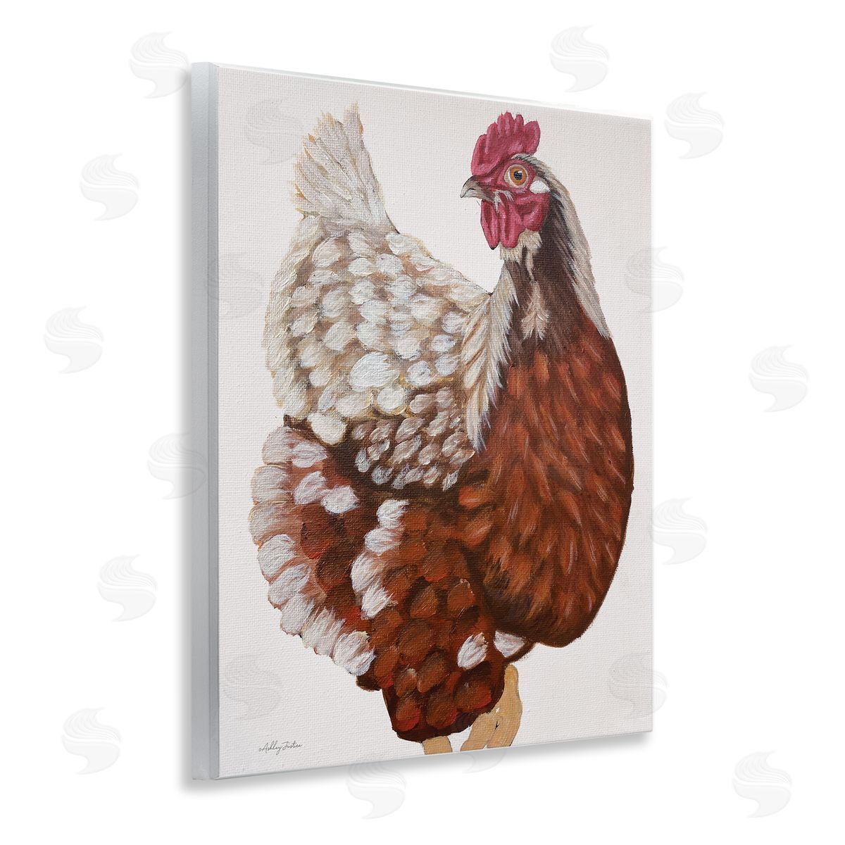 Traditional Chicken Portrait Wood Plaque Wall Art, Home Decor by Ashley Justice
