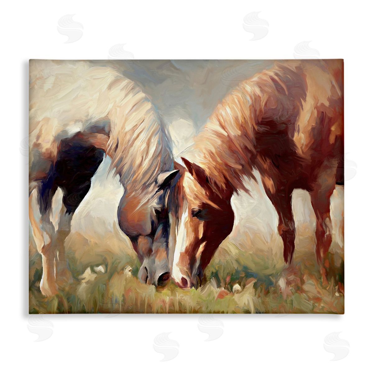 Horses Touching Noses Canvas Wall Art, Home Decor by Ramona Murdock