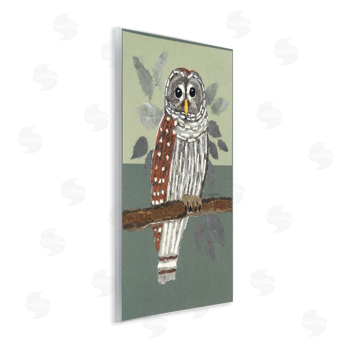 Owl Perched Tree Branch Wood Plaque Wall Art, Home Decor by Nancy Overton