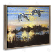 D. Rust | Two Cranes Over Lake