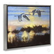 D. Rust | Two Cranes Over Lake