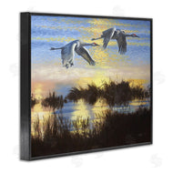 D. Rust | Two Cranes Over Lake