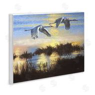 D. Rust | Two Cranes Over Lake