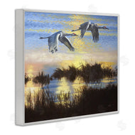 D. Rust | Two Cranes Over Lake