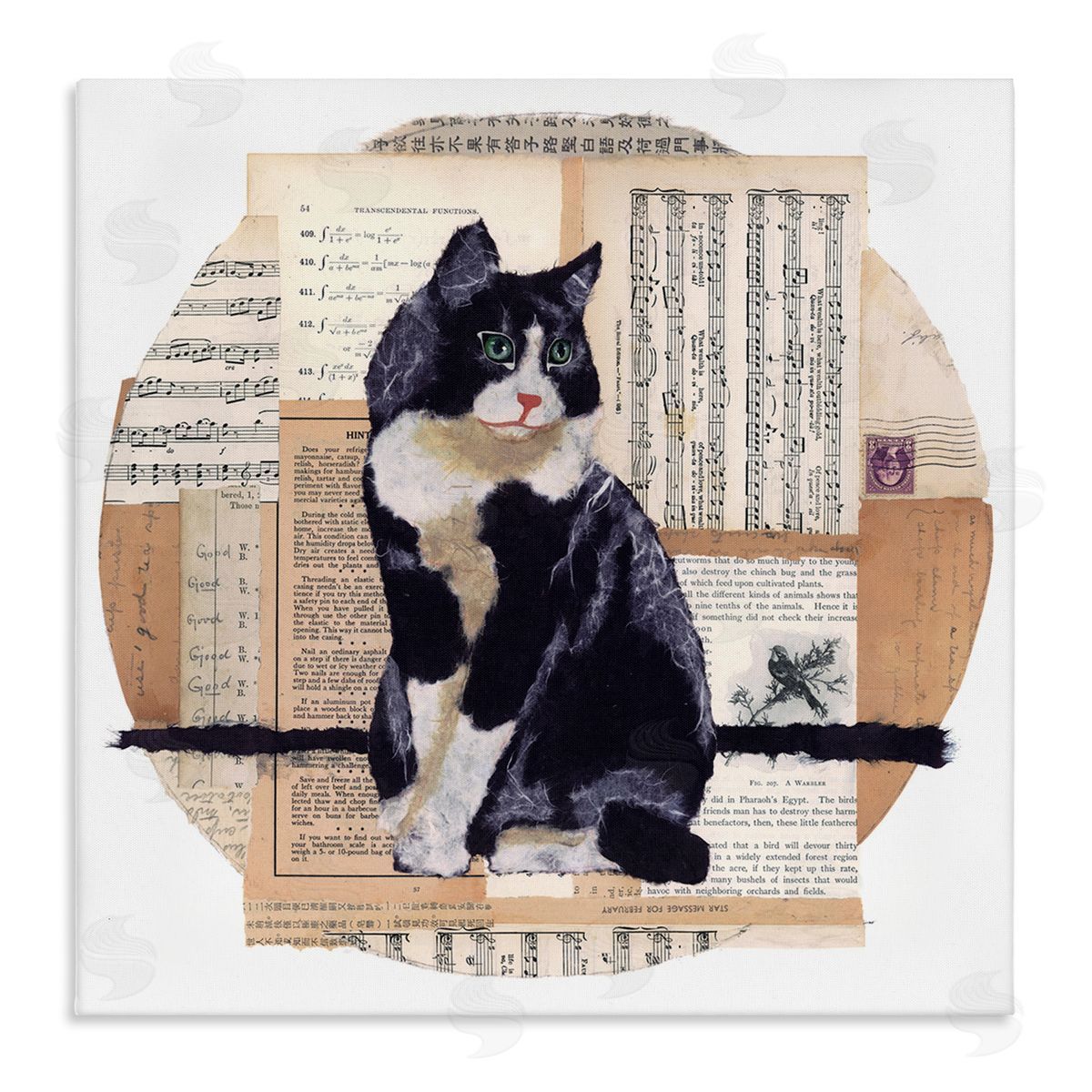 Tuxedo Cat Collage Canvas Wall Art, Home Decor by Nancy Overton