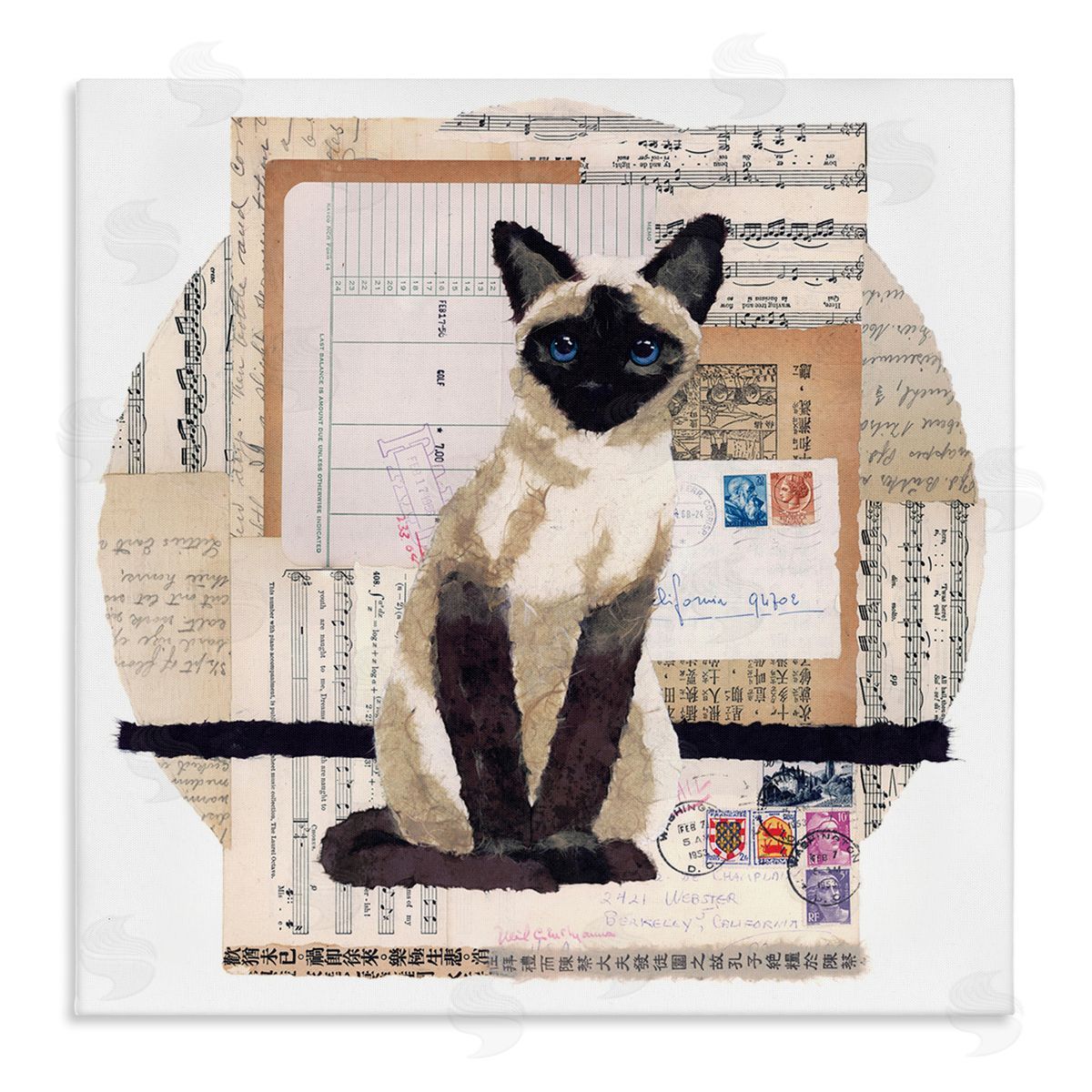 Siamese Cat Collage Canvas Wall Art, Home Decor by Nancy Overton