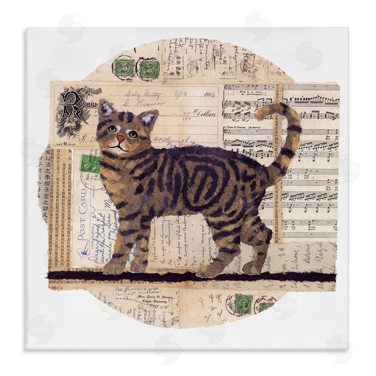 Tabby Cat Collage Canvas Wall Art, Home Decor by Nancy Overton