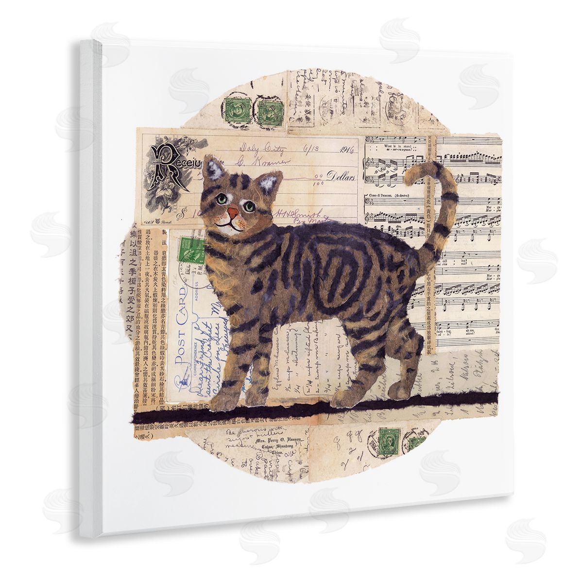 Tabby Cat Collage Wood Plaque Wall Art, Home Decor by Nancy Overton