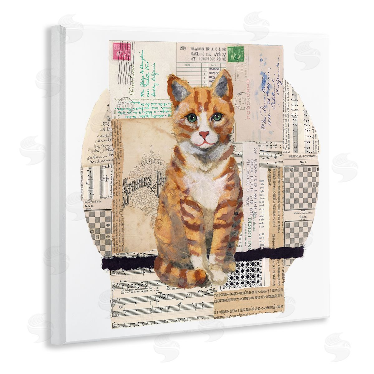 Orange Cat Collage Wood Plaque Wall Art, Home Decor by Nancy Overton