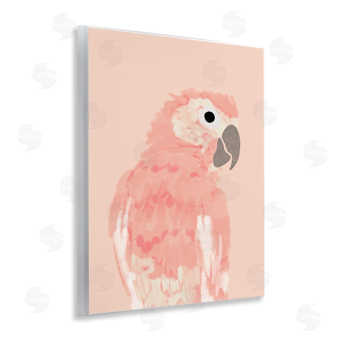 Pink Neutral Parrot Wood Plaque Wall Art, Home Decor by Chen Alyesh