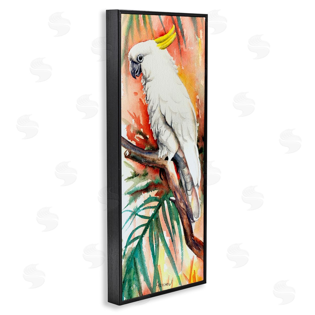 Sulfer Crested Cockatoo Black Frame Print Wall Art, Home Decor by Christine Reichow