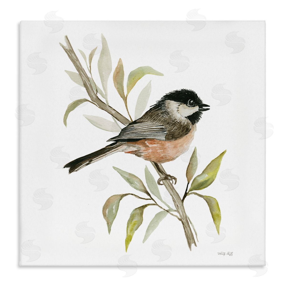 Sparrow on Branch Canvas Wall Art, Home Decor by Cindy Jacobs