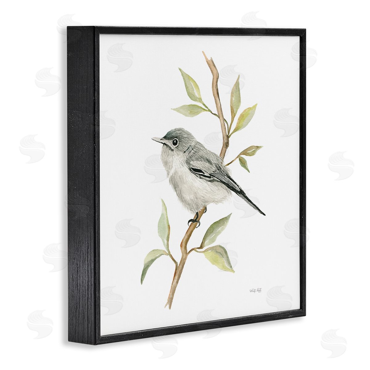 Bird on Simple Branch Black Frame Print Wall Art, Home Decor by Cindy Jacobs