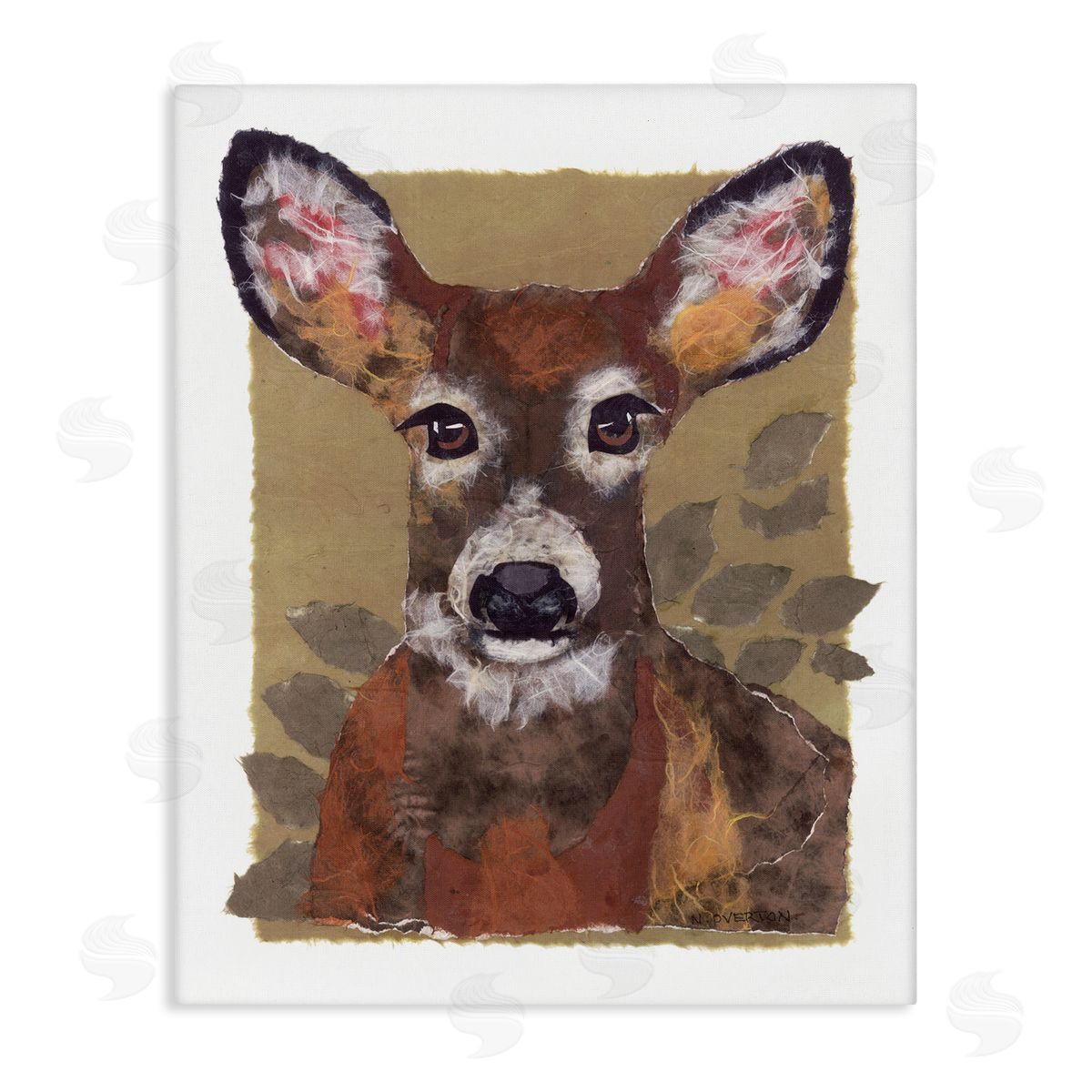 Woodland Deer Painting Canvas Wall Art, Home Decor by Nancy Overton