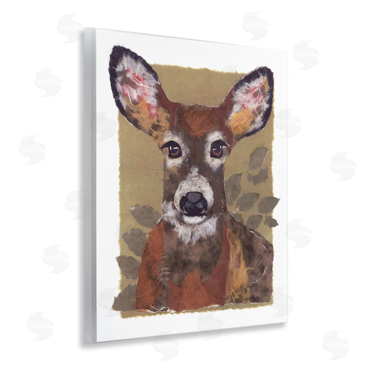 Woodland Deer Painting Wood Plaque Wall Art, Home Decor by Nancy Overton