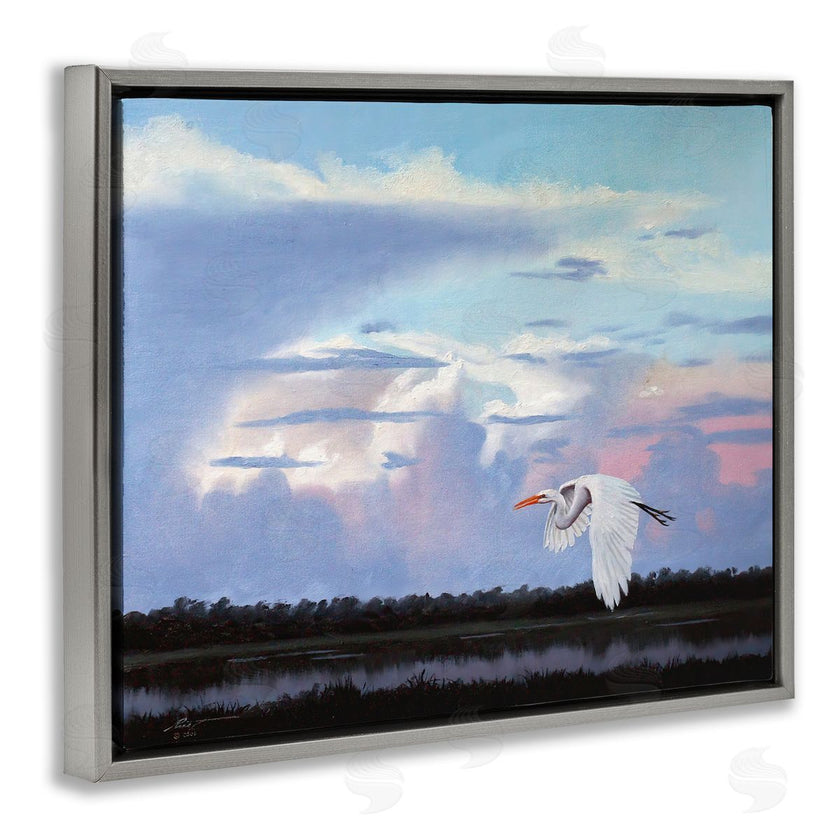 D. Rust | Heron Flying Through Clouds