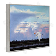 D. Rust | Heron Flying Through Clouds
