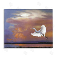 D. Rust | Heron Flying with Sunset