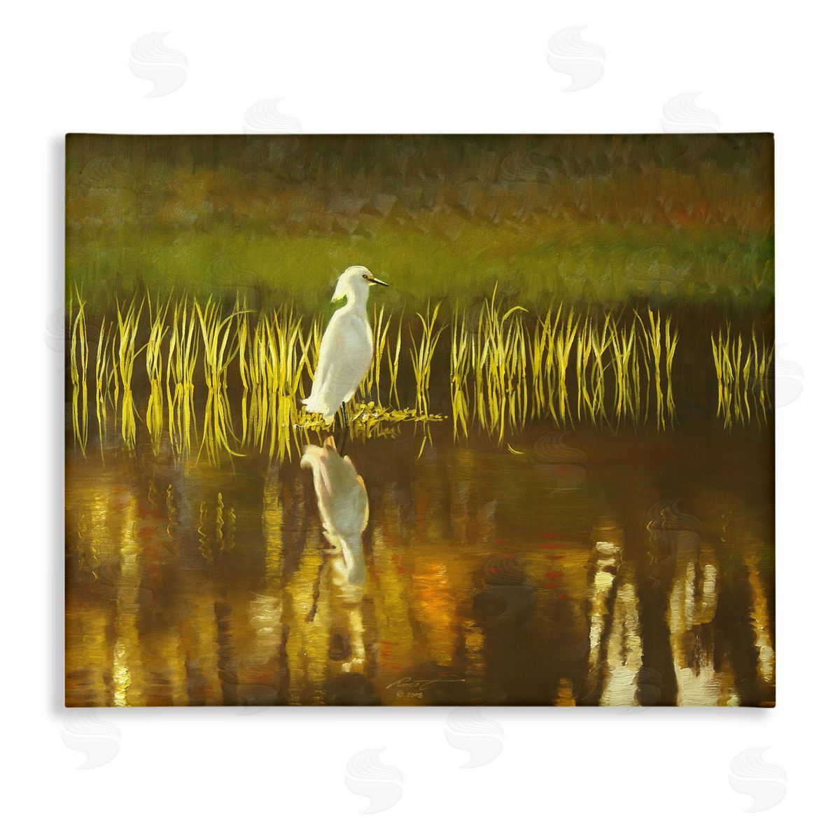 Bird and Lake Botanicals Canvas Wall Art, Home Decor by D. Rust