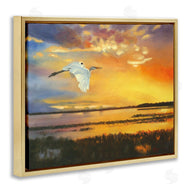 D. Rust | Bird over Sunlit Pond