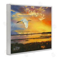 D. Rust | Bird over Sunlit Pond