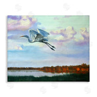 D. Rust | Egret Over Lake Shore