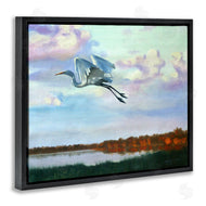 D. Rust | Egret Over Lake Shore