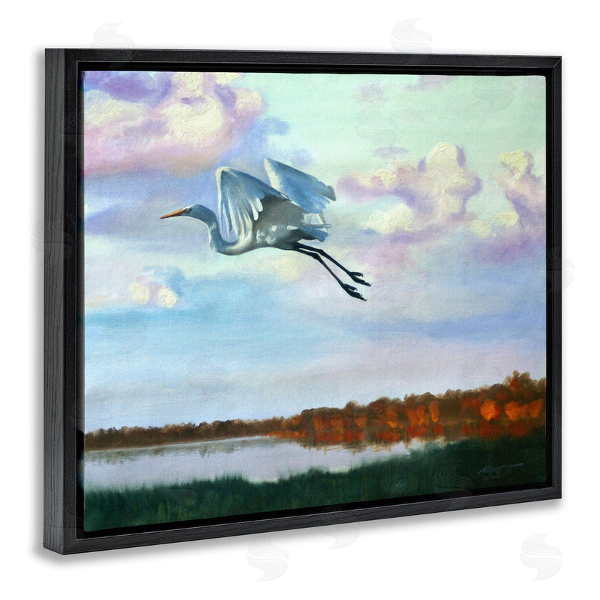 D. Rust | Egret Over Lake Shore