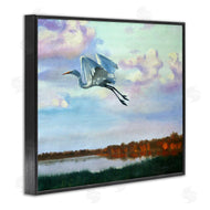 D. Rust | Egret Over Lake Shore