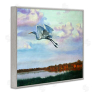 D. Rust | Egret Over Lake Shore