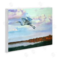 D. Rust | Egret Over Lake Shore