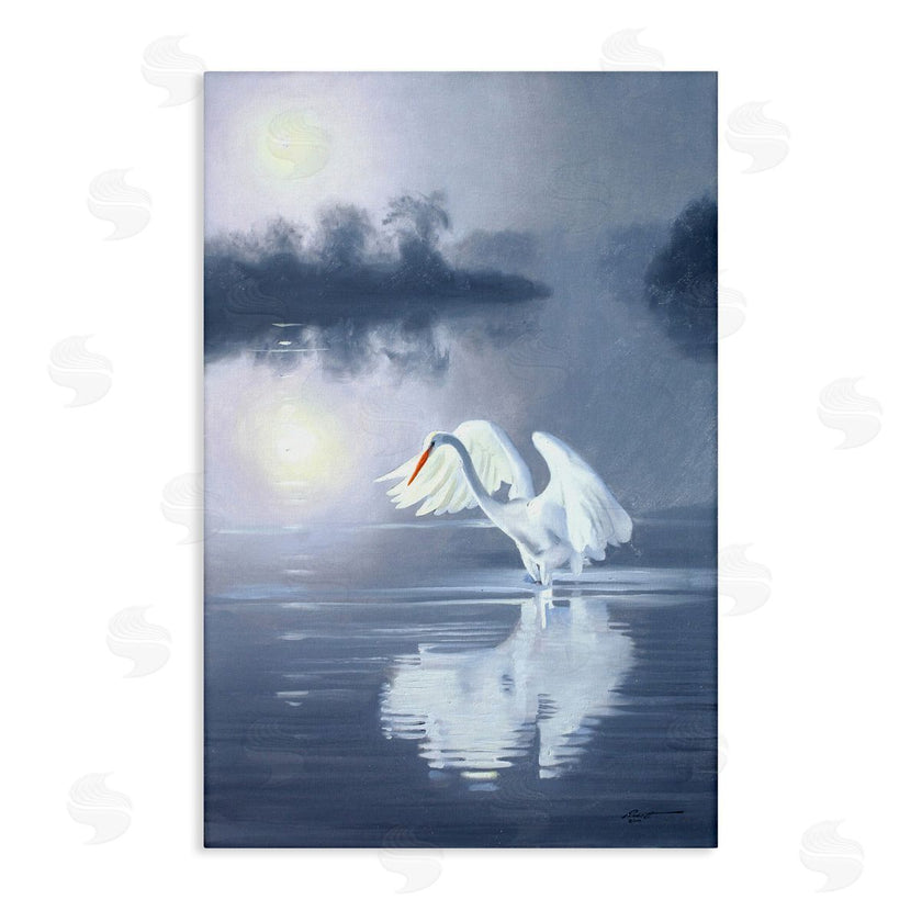 D. Rust | Egret on Stormy Waters
