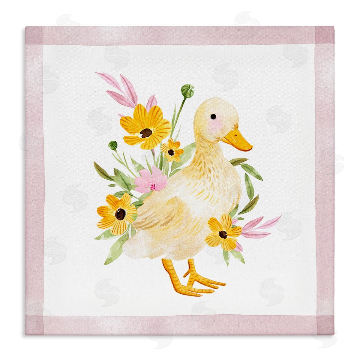 Duck and Yellow Daisies Canvas Wall Art, Home Decor by Enya Todd